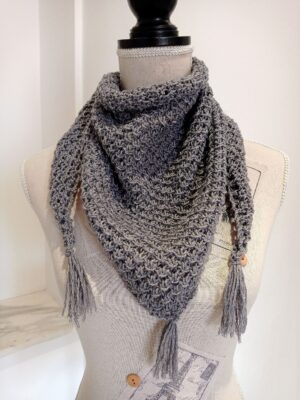 Baktus grigio in lana e lamé