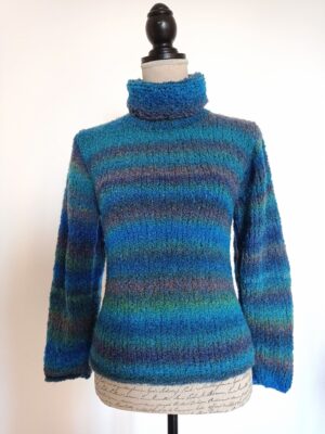 Maglione turchese in bouclé