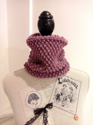 Scaldacollo malva in lana e alpaca