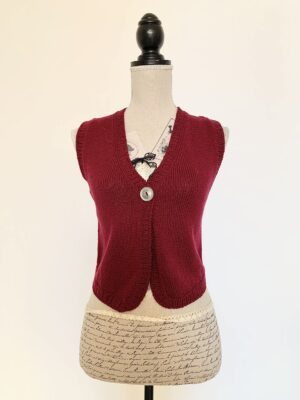 Gilet bordeaux in lana merinos