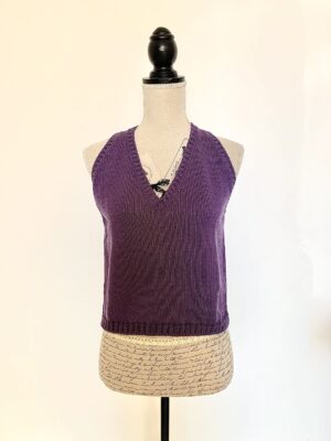Gilet viola in lana merinos