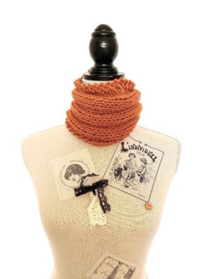 Scaldacollo arancione in lana e alpaca