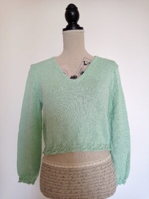 Maglia verde acqua a V