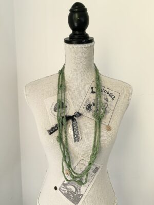 Collana Pois verde in lana