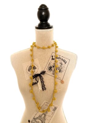 Collana Pois ocra in lana