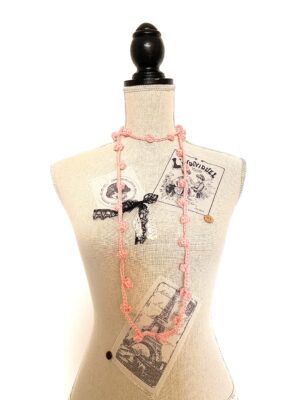 Collana Pois rosa scuro in lana